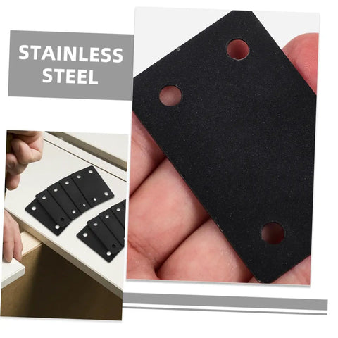 Heavy Duty Stainless Steel Corner Braces Rock Solid Wood Joint Connectors sleek flat mounting plates in hand.