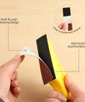 Person holding a Micro Sander Kit With 120 Sheets Of Sandpaper In 3.5 By 1.2 Inches Six Grits From 80 To 600 for detail polishing.