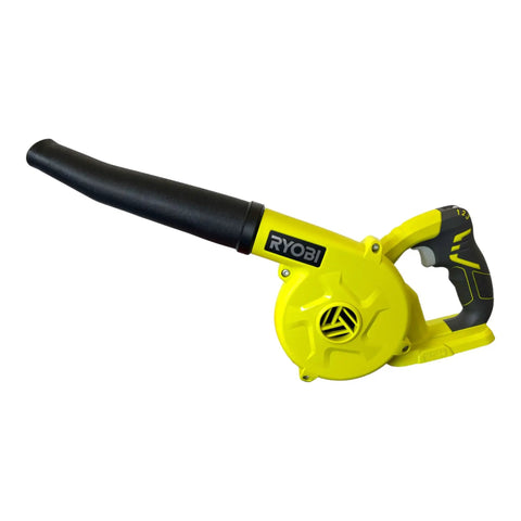 Heavy Duty 18V Cordless Workshop Blower For Slick Dust Sweep And Sawdust Cleanup With Triple Power Settings That Kicks Wood Shavings Right Out Zero Cord Tangling Or Annoying Setup Hassles Built Different with a yellow body.