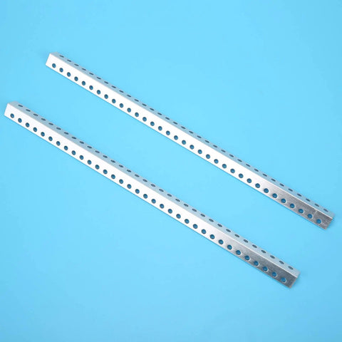 L Shaped Extrusion Beam For Robot Frame With 34 Holes 12x12mm CNC Machined 6061 Aluminum Alloy Lightweight Structural Component For DIY CNC Machines And 3D Printers, angled pair