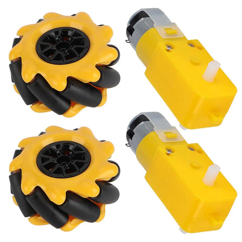 Omni Directional Mecanum Wheel For TT Geared Motor Wireless Smart Robot Car Wheel 48mm Rubber Coated Left And Right Pair
