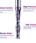 Built Tough Spiral Upcut Router Bit 3/16 Inch Cutting Diameter With 1/4 Shank and Heavy Duty Coating showing premium carbide construction.