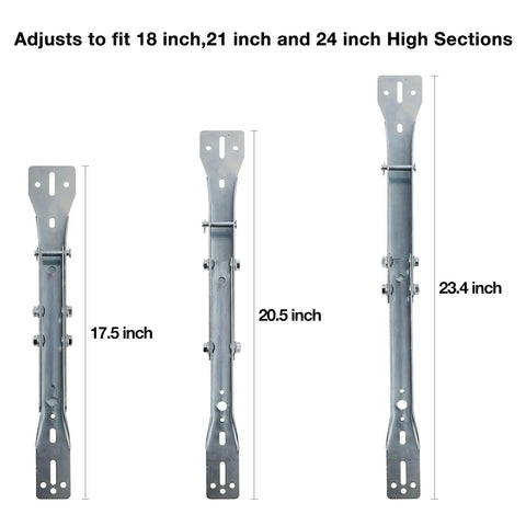 Three sizes of steel Two Pack Beefed Up Garage Door Reinforcement Brackets For Adjustable Openers Steel Zinc Plated