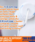 4 Inch Top Notch Microfiber Paint Roller Covers For All Surfaces, Pro Grade 3/8 Inch Nap on smooth wall with text overlay