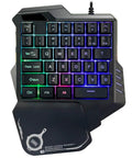 Compact 35 Key Mechanical Gaming Keyboard With Ergonomic Wrist Rest And Snappy One Handed Keypad Delivering Fire Rgb Backlights.