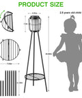 Dope Solar Outdoor Floor Lamp With Plant Stand 2 Pack Waterproof Metal Garden Lights size chart with child silhouette