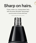 Weed Whacker 2.0 Nose And Ear Hair Trimmer with 7000 RPM Motor with close-up of stainless steel blade tip