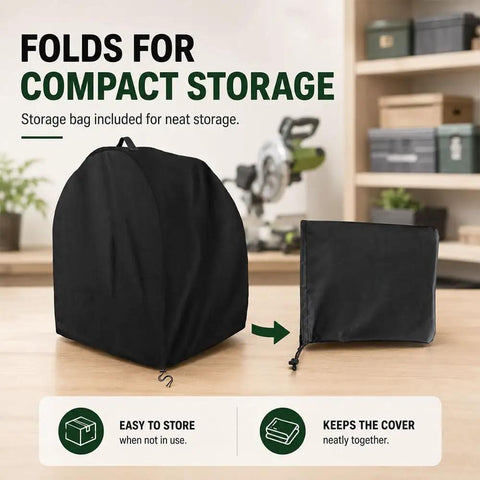 Built Like A Tank Miter Saw Cover Fits Costway Ep24567 Chop Saw Heavy Duty Dust And Rain Resistant Guard 210D Tough Weave Fabric Fast Grip Handle Garage Tool Storage Pouch Grey