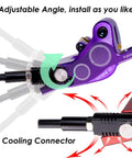 4 Piston Mountain Bike Hydraulic Disc Brake Set With 160mm Floating Rotors, adjustable angle, cooling connector detail