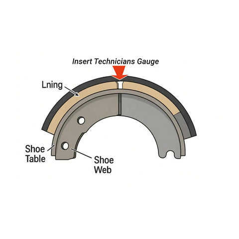 Compact Mini Tech Gauge For Easy 32nds Brake Pad Thickness Checks, Heavy Duty Stainless Steel 2 In 1 Tool Measures Drum Wear And Lining Life, Quick No Wheel Removal Setup Ready For Tight Squeezes In Cars Trucks And Suvs