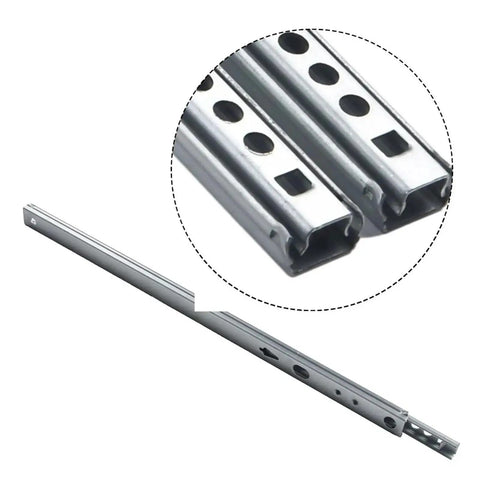 Pro Grade 2Pc 17Mm Wide Drawer Slides Zero Friction Glide Tracks Run 8In To 17In Heavy Duty Steel Construction showing detail and texture.