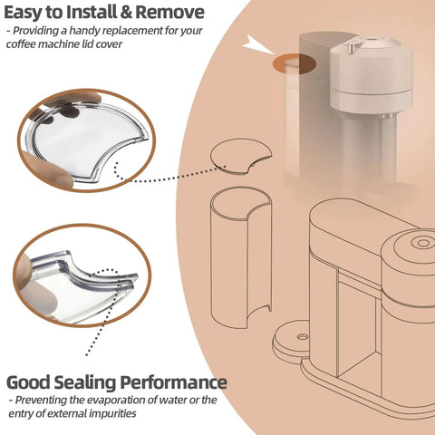 Water Tank Lid Replacement For Vertuo Coffee Makers Next Krups XN910 Series Durable PC Lid Cover With Easy Install No Hassle Tight Seal