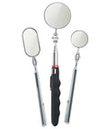 Pro Grade Telescoping Inspection Mirror With Rotating Head And Clip On Extendable Handle for mechanics and dental use, mirror set with three heads