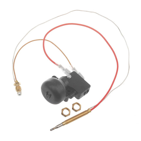 Timsec outdoor patio heater thermocouple with tip-over switch; 16.2 in wire, M8/M6 threads, two nuts, flat terminal
