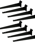 Heavy Duty 12 Inch Wall Shelf Brackets Set Of 8 Steel Shelf Holders For High Load Slat Wall Storage And Display Rustproof Black Finish Durable Shelving Brackets For Home Garage Shop
