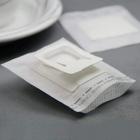 Grab And Go Portable Disposable Drip Coffee Bags With Hanging Ear on table showing size and material