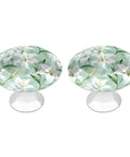 White Lily Flower Cabinet Knobs 2 Pack Pull Handles For Dresser Drawers Doors Kitchen Cupboards Wardrobe Alloy Hardware