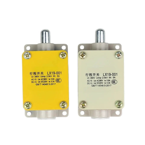Beefy Workhorse Momentary Travel Limit Switch 1NO 1NC With Millimeter Precision Contacts, Rugged Housing, Anti Impact, Wear Resistant, Ideal For Conveyors, Automation, And Harsh Industrial Environments, two LX19-001 switches