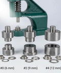 Heavy Duty Hand Press Eyelet Grommet Kit With Three Die Sizes 0 2 4 And 1500 Silver Grommets for Banner, Canvas, Leather