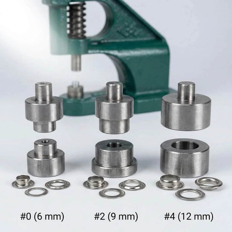 Heavy Duty Hand Press Eyelet Grommet Kit With Three Die Sizes 0 2 4 And 1500 Silver Grommets for Banner, Canvas, Leather