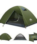 Ultra Lightweight 2 Person Backpacking Tent With Aluminum Poles Waterproof Rainfly For Hiking And Camping Army Green Easy Setup In Minutes