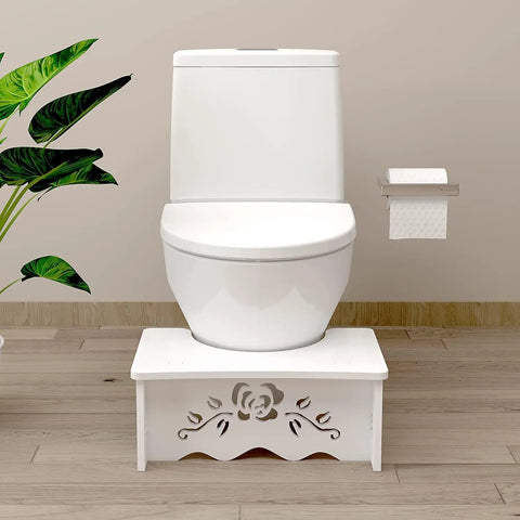 7 Inch Squat Toilet Stool For Bathroom Made From Wood Plastic Composite, Boost Posture, Relieve Constipation, Elegant Design