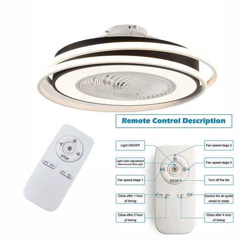 WEvalMC Ceiling Fan Light with Control Modern 5 Blades 3 Color Temperatures with remote control features and design.