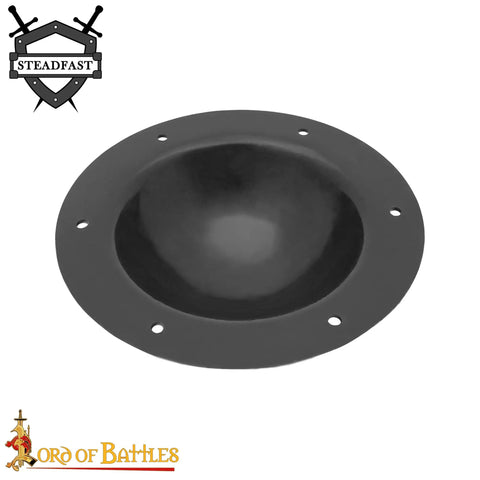 Beefy Hand Forged 12 Gauge Iron Shield Boss Umbo For Reenactment And DIY Shields, 20 Cm Domed Hammered Surface, Center Grip Mount