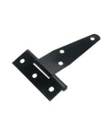 Heavy Duty 3 Inch Black T Strap Gate Hinge for Shed Door Barn Yard Hardware Pack of 2, side view of single iron hinge
