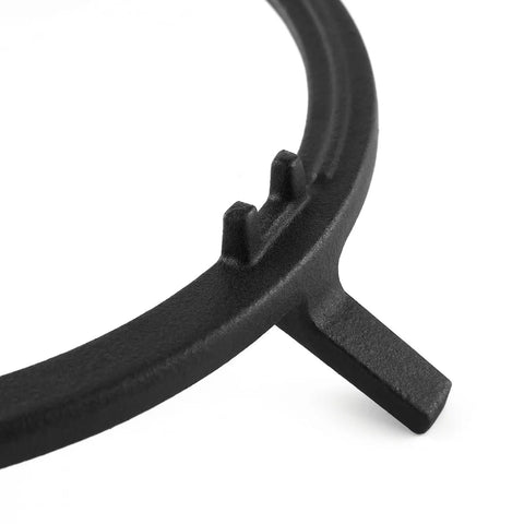 Close-up of Heavy Duty Cast Iron Wok Ring 7 Inch Wok Support Ring For Gas Stoves showing ribbed design and support prongs