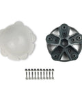 Top Shelf Wind Turbine Hub And Secure Cover Kit With Quality Hardware 135Mm Diameter, includes hub, cover, and mounting bolts.