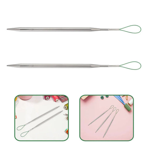 5-Piece Drawstring Threader Tool Set For Sewing, Portable Steel Elastic Band Threader With Big Eye Needle, Fast, Easy Threading For Bags, Hoodies, Jackets, Pants, And Elastic Waistbands, steel threader set