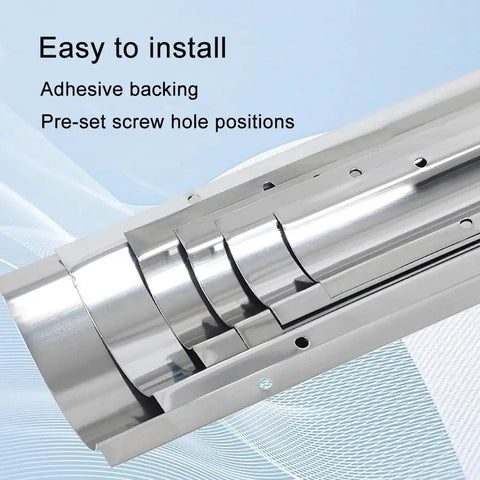 Heavy Duty 304 Stainless Steel Cable Trunking Self Adhesive Cord Cover Raceway with adhesive backing and pre-set screw holes.
