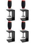 Four Pack Universal Heavy Duty C Clamps With Wide Jaw For Cabinet Installations Desks And Tables Adjustable Aluminum Clamp Brackets shown