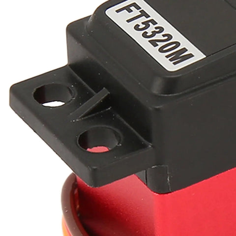 Badass 20Kg Digital Servo With Full Metal Gears And Hella Smooth High Torque Core Motor featuring mounting holes and a red casing.