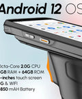Workhorse Android Barcode Scanner With Pistol Grip Equipped With SE4710 Engine and 6.0 Inch Display showing Android 12 OS