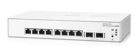 Instant On 1930 Eight Port Gigabit Smart Managed Switch with Layer 2 Plus Features, eight 1G ports, and two SFP slots
