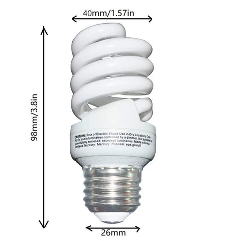 Bright 13W CFL Light Bulb 60W Equivalent Soft White 2700K 1040 Lumens Spiral Bulb With E26 Base Two Pack Not Dimmable Ideal For Home Office Kitchen Living Room Lighting