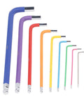 Top Tier Hex Wrench Set Anti Slip Multi Color Long Arm Key Kit Perfect For Small Appliances And Home Repairs With Color Coded Design For Quick Size Selection And Easy Grip Handle To Make Tightening Jobs A Total Breeze Every Single Time., color-coded alloy steel hex keys