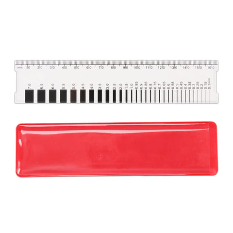 Rugged Concrete Crack Width Gauge Ruler 0.1 to 7.0 mm Dual Metric Polycarbonate Parallax Free with 31 Precision Width References