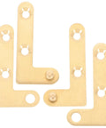 Brass Down Pivot Door Hinges Four Pack Hidden Concealed Invisible Hinges for Wood and Windows easy install shown on white background.
