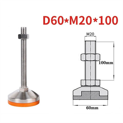 Level Your Space Effortlessly With These Badass Thickened Carbon Steel Adjustable Levelers Four Pack with 60mm base and 100mm height.