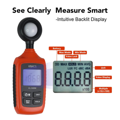 Lux Meter For Plants And Studio Photography With High Sensitivity Probe Auto Ranging Max Min Mode Backlit Screen 0 To 200000 Lux reading