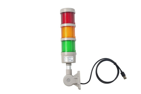 Three Stack USB LED Andon Tower Signal Light With Buzzer For Workstations And Industrial Environments Delivers Bright Multi Color Alerts In Red Yellow Green 5V DC IP53 Rated Plug And Play No Fuss