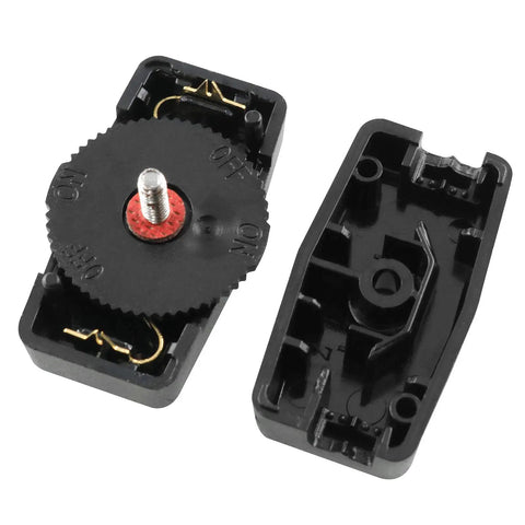 Inline Rotary Cord Switch Replacement Gear Rotary Switch Direct Plug In Light Wire Switch For 18 2 Lamp Cord Easy Install Durable Heat Resistant Plastic Housing Ideal For Lamps And Small Appliances, open view showing internal components