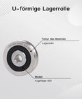 U Shaped Sealed Ball Bearing 6x30x8mm Steel 625 Guide Pulley Rail Bearing For Linear Motion, Rock Solid Heavy Duty Load Handling Up To 355kg, Smooth Rolling Wheel For Machinery And Equipment, sealed steel bearing