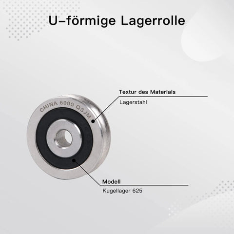U Shaped Sealed Ball Bearing 6x30x8mm Steel 625 Guide Pulley Rail Bearing For Linear Motion, Rock Solid Heavy Duty Load Handling Up To 355kg, Smooth Rolling Wheel For Machinery And Equipment, sealed steel bearing