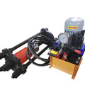 70 Ton 110V Electric Hydraulic Pump For Excavator Undercarriage Track Pin And Bushing Extraction With Heavy Duty Chain Pressing Kit showing hydraulic press components.