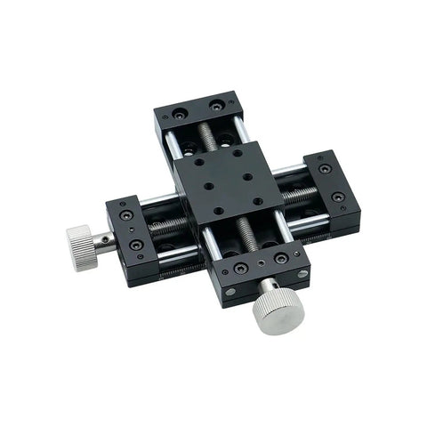 Dual Axis XY Linear Motion Stage With 40mm And 60mm Travel Manual Cross Sliding Table Stainless steel build with triangular lead screw