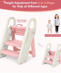 Pretty Darn Versatile Foldable Toddler Step Stool For Bathroom Sink And Kitchen Counter With Adjustable Height Settings and Safe Handles.